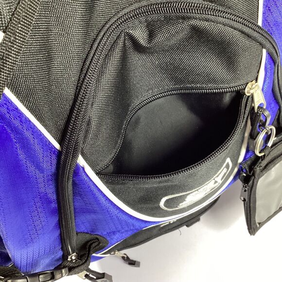 Starter Backpack Zip Multipocket Black Blue ID Tag - Picture 6 of 13